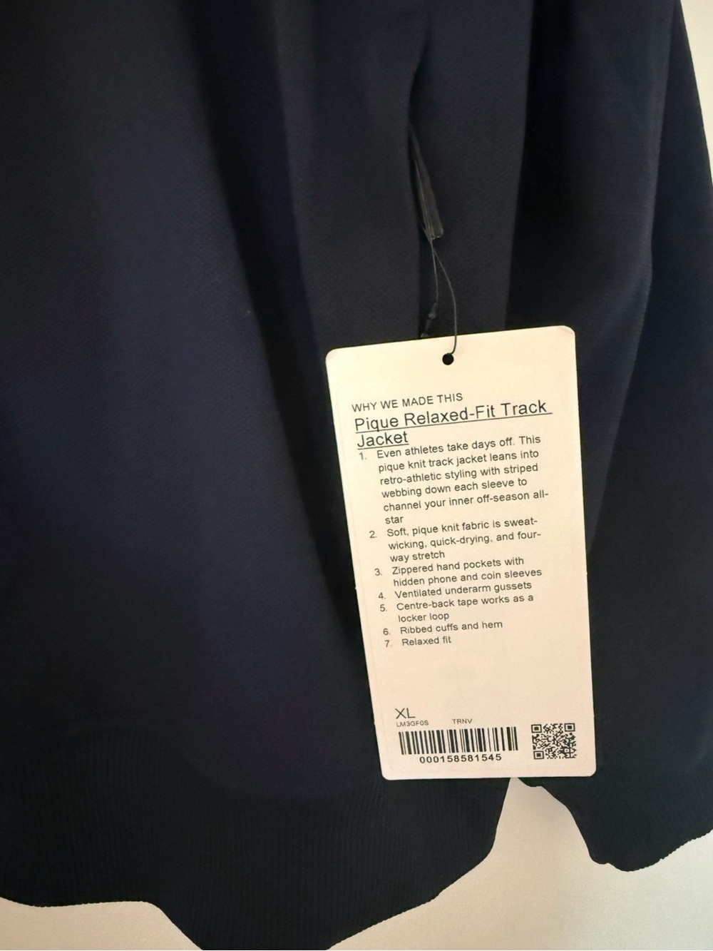 NWT Lululemon Pique Relaxed-Fit Track Jacket - Navy XL